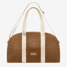 Sac Bowling Charlie pour le week-end effet velours côtelé macchiato- Hindbag